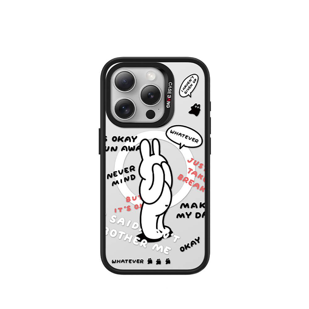 iPhone 14 Pro Magsafe Şarj Özellikli Casebang Chill Out Serisi Mıknatıslı Arka Panel Siyah