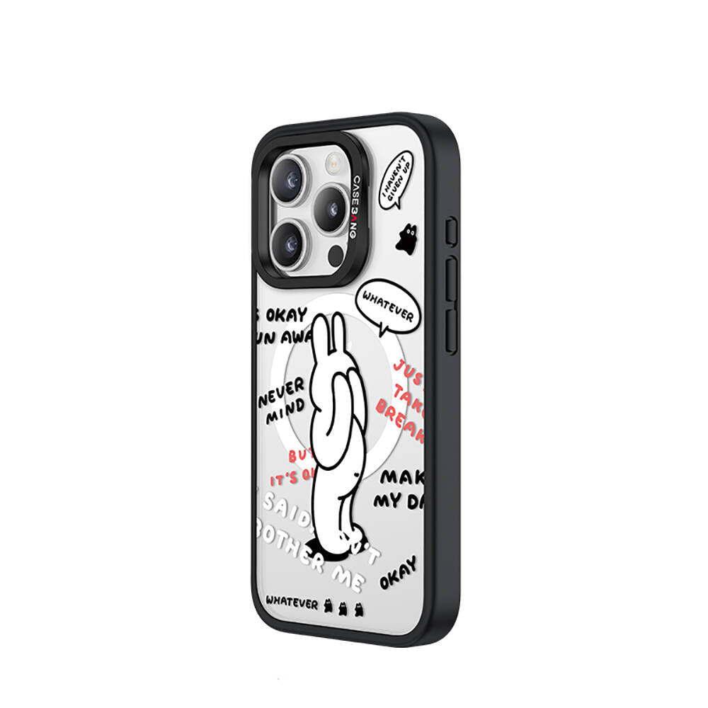 iPhone 14 Pro Magsafe Şarj Özellikli Casebang Chill Out Serisi Mıknatıslı Arka Panel Siyah
