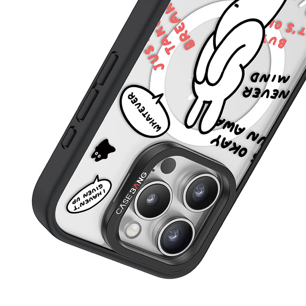 iPhone 14 Pro Magsafe Şarj Özellikli Casebang Chill Out Serisi Mıknatıslı Arka Panel Siyah