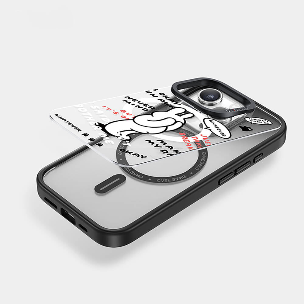 iPhone 14 Pro Magsafe Şarj Özellikli Casebang Chill Out Serisi Mıknatıslı Arka Panel Siyah