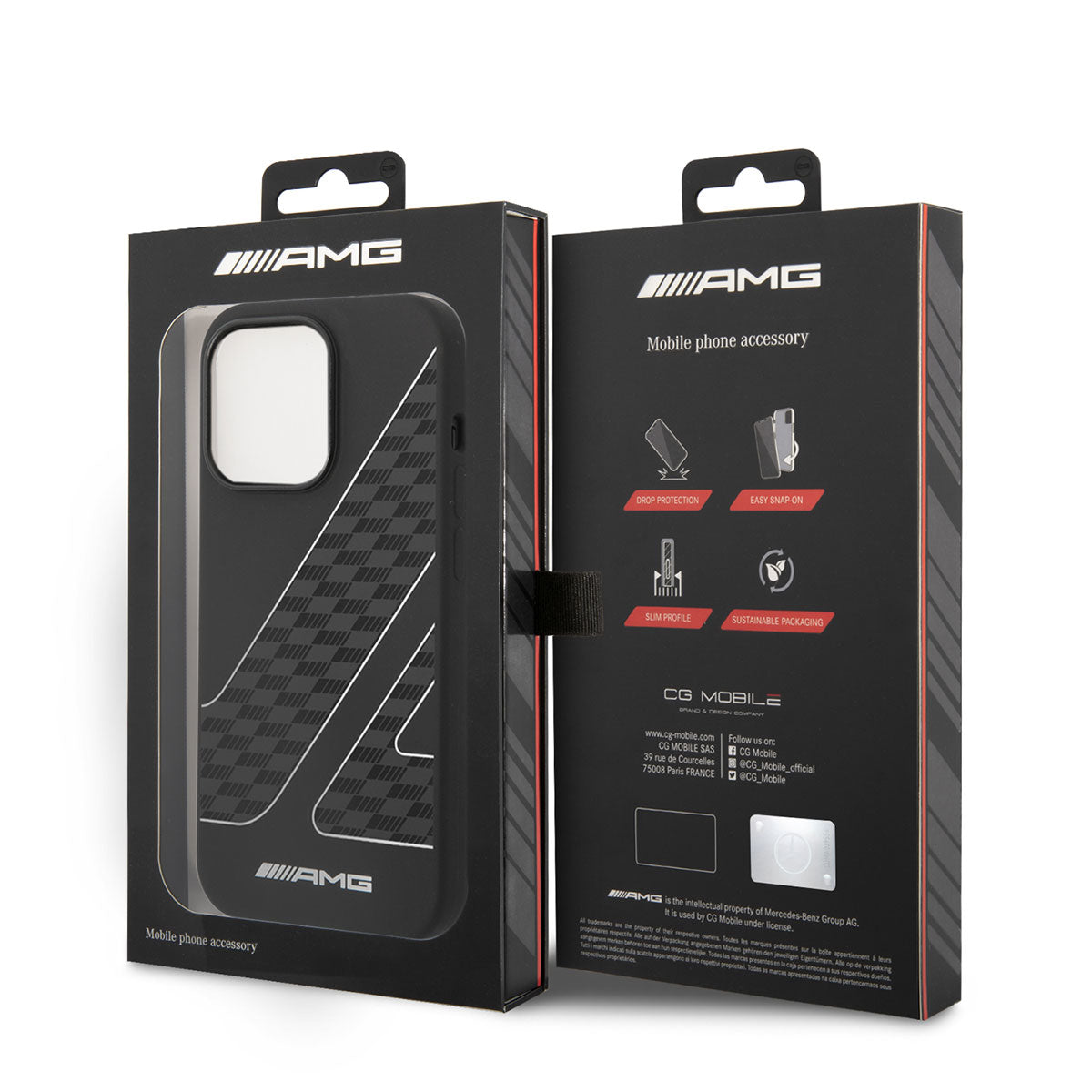 iPhone 14 Pro Max Kılıf AMG Liquid Silikon Damalı Bayrak Dizayn Kılıf Siyah-Beyaz