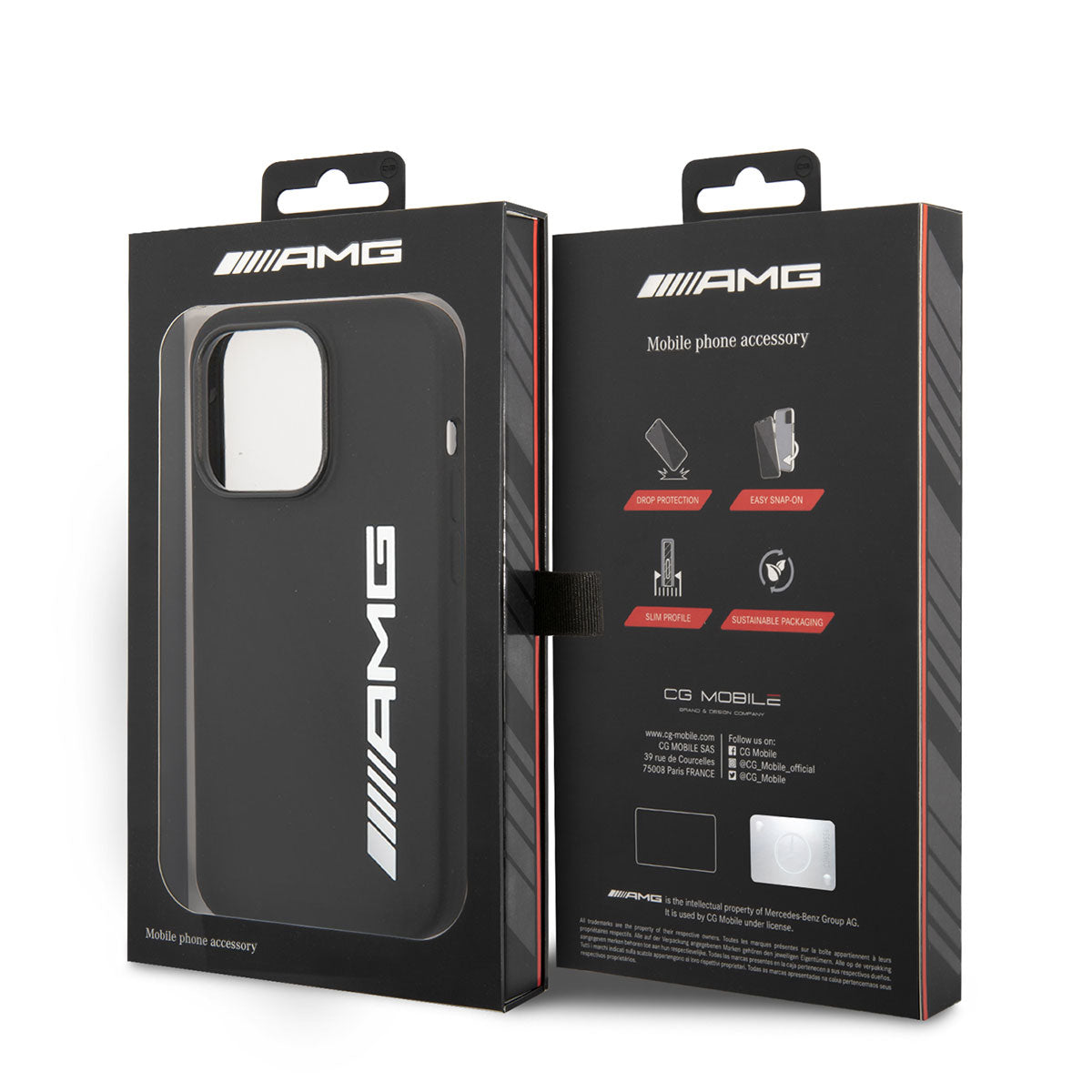 iPhone 14 Pro Max Kılıf AMG Magsafe Şarj Özellikli Büyük Logo Dizayn Kılıf Siyah