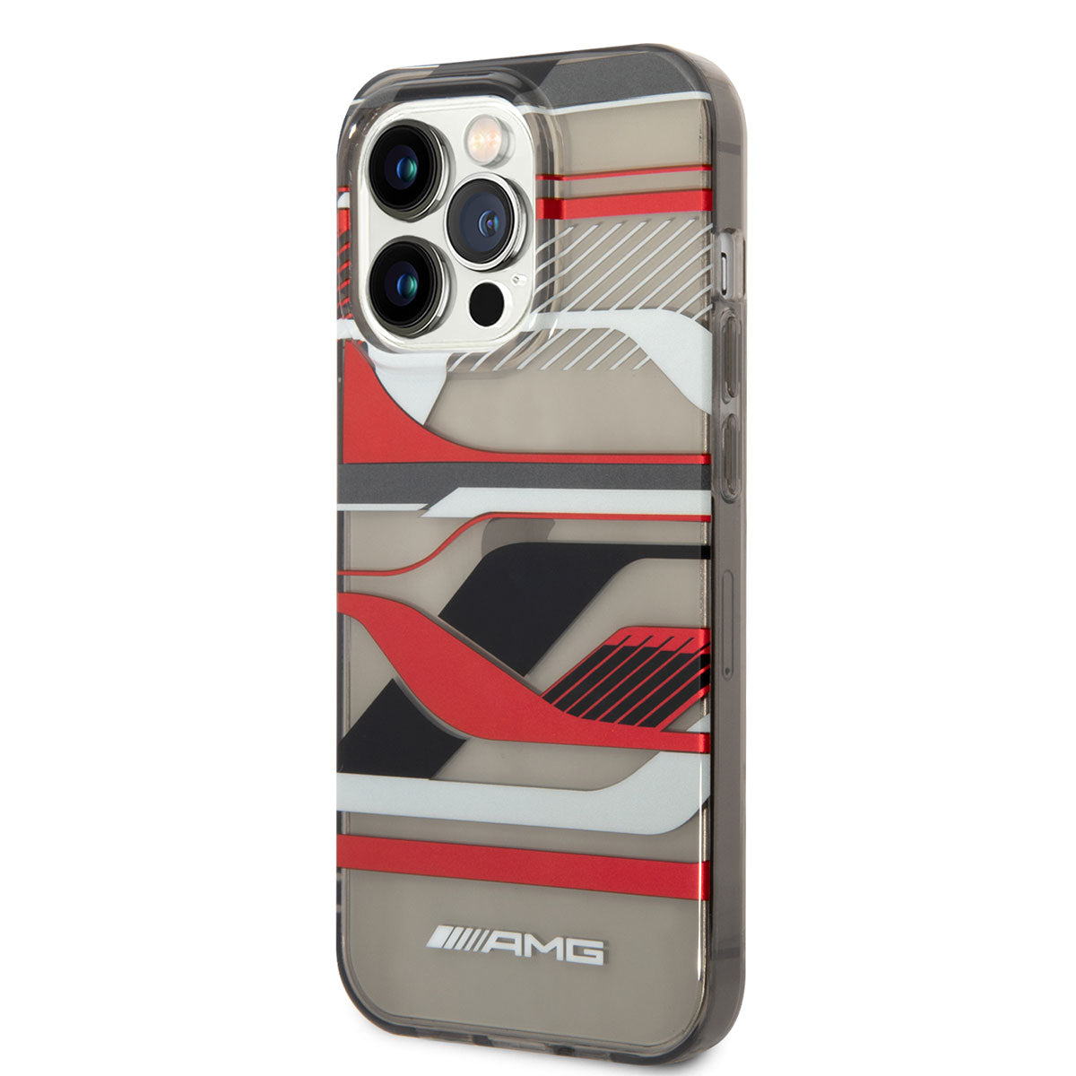 iPhone 14 Pro Max Kılıf AMG Transparan Grafik Dizayn Kılıf Siyah-Kırmızı