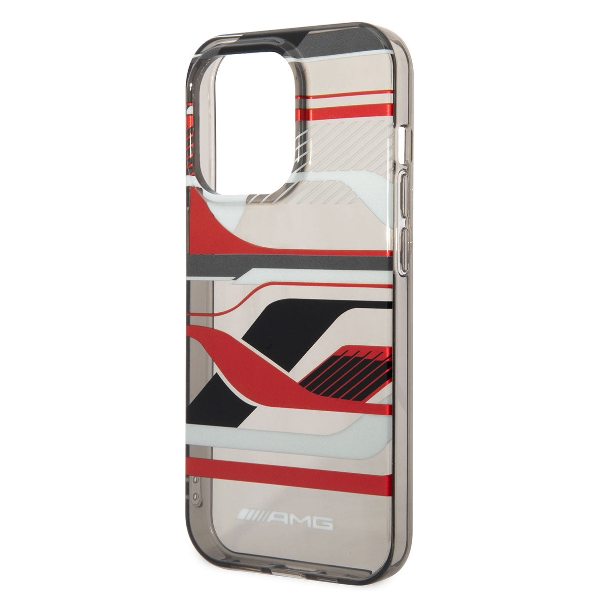 iPhone 14 Pro Max Kılıf AMG Transparan Grafik Dizayn Kılıf Siyah-Kırmızı