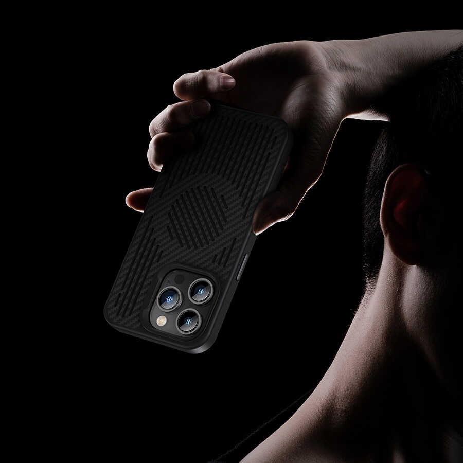 iPhone 14 Pro Max Kılıf Benks Magnetic Cooling Kevlar Soğutucu Özellikli Telefon Kılıfı Siyah