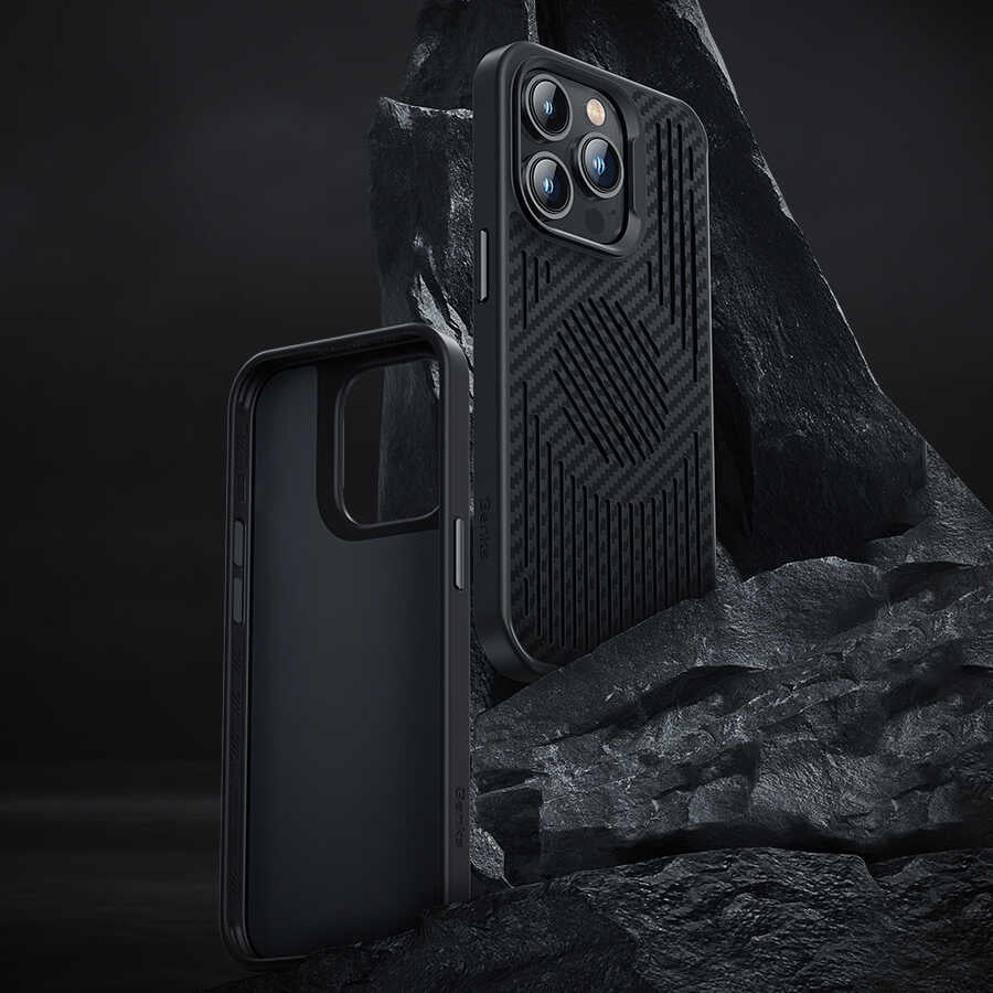 iPhone 14 Pro Max Kılıf Benks Magnetic Cooling Kevlar Soğutucu Özellikli Telefon Kılıfı Siyah