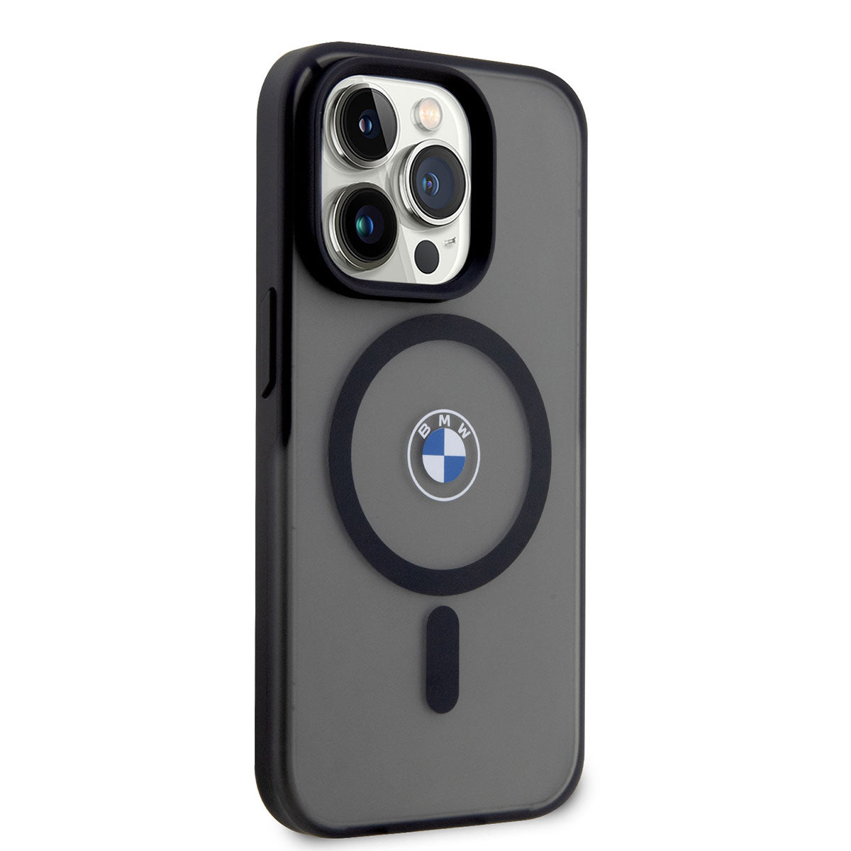 iPhone 14 Pro Max Kılıf BMW Magsafe Şarj Özellikli Transparan Logolu İmza Dizayn Kılıf Siyah