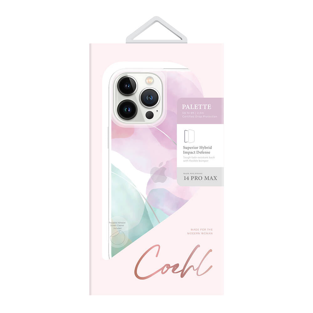 iPhone 14 Pro Max Kılıf Dalgalı Çizgi Desenli Coehl Palette Kılıf Lila