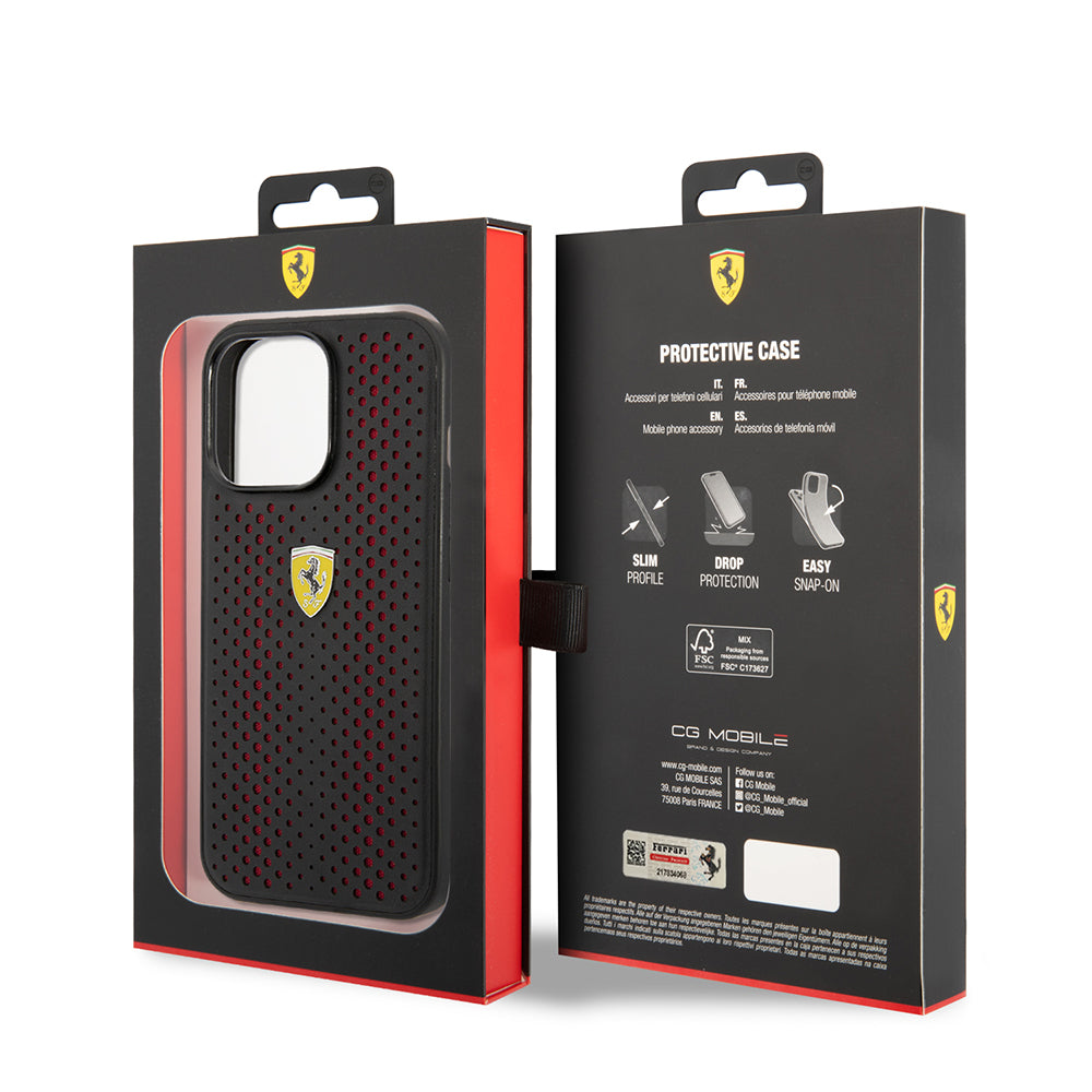 iPhone 14 Pro Max Kılıf Ferrari Deri Sarı Noktalı Dizayn Kılıf Sarı