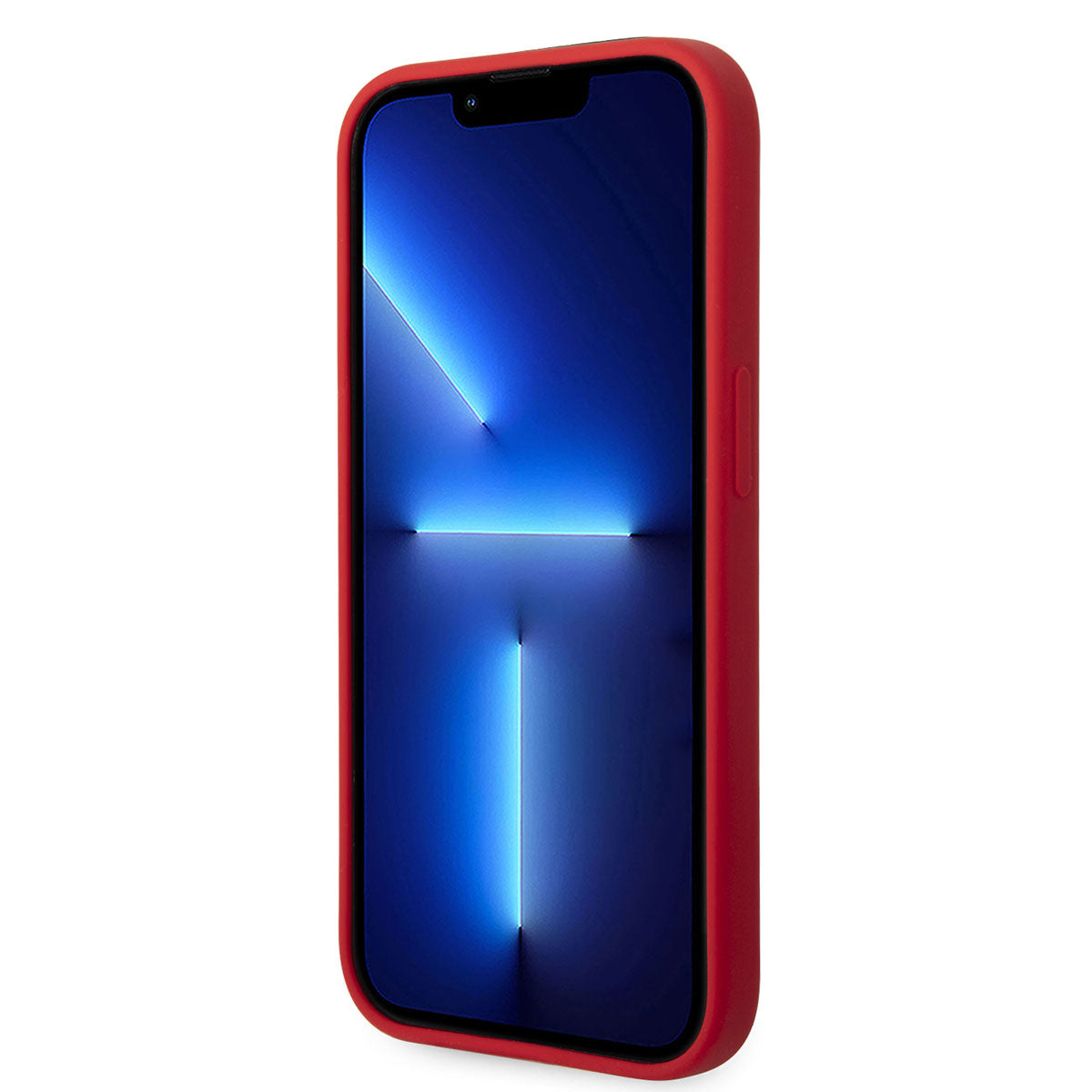 iPhone 14 Pro Max Kılıf Ferrari Magsafe Şarj Özellikli Silikon Metal Logo Dizayn Kılıf Kırmızı