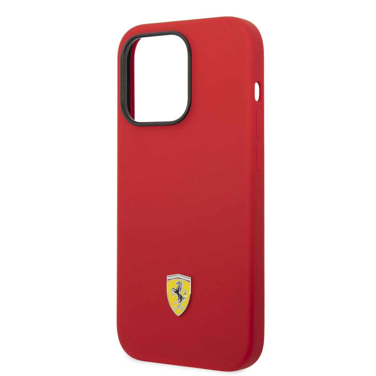 iPhone 14 Pro Max Kılıf Ferrari Magsafe Şarj Özellikli Silikon Metal Logo Dizayn Kılıf Kırmızı