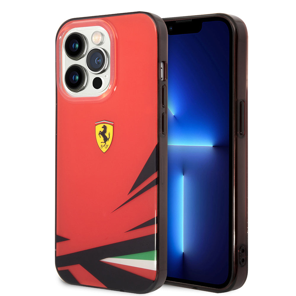 iPhone 14 Pro Max Kılıf Ferrari Sarı İtalyan Bayrak Baskılı Dizayn Kılıf Sarı