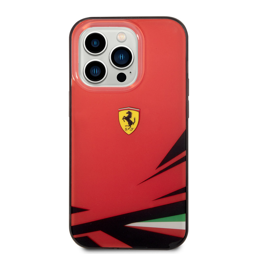 iPhone 14 Pro Max Kılıf Ferrari Sarı İtalyan Bayrak Baskılı Dizayn Kılıf Sarı