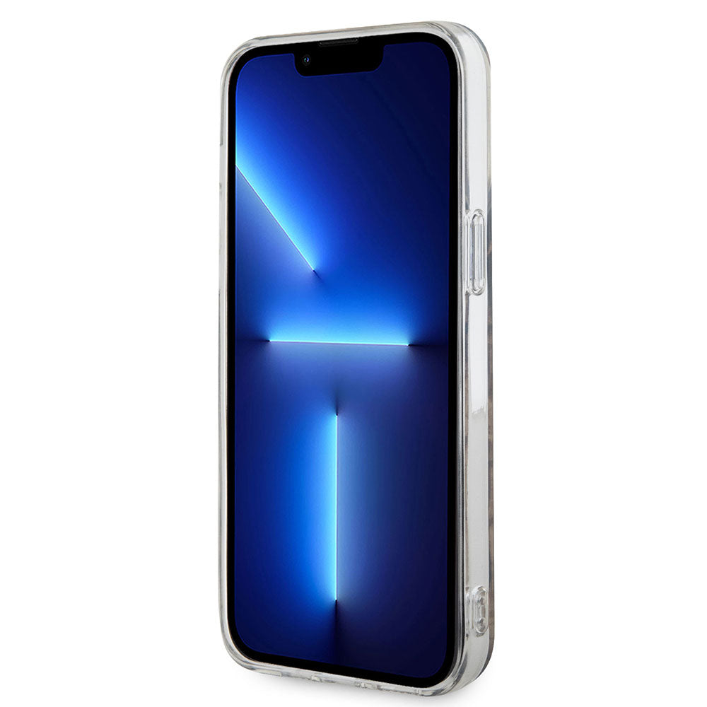 Apple iPhone 14 Pro Max Kılıf GUESS Magsafe Şarj Özellikli Leopar Desenli Kapak Pembe