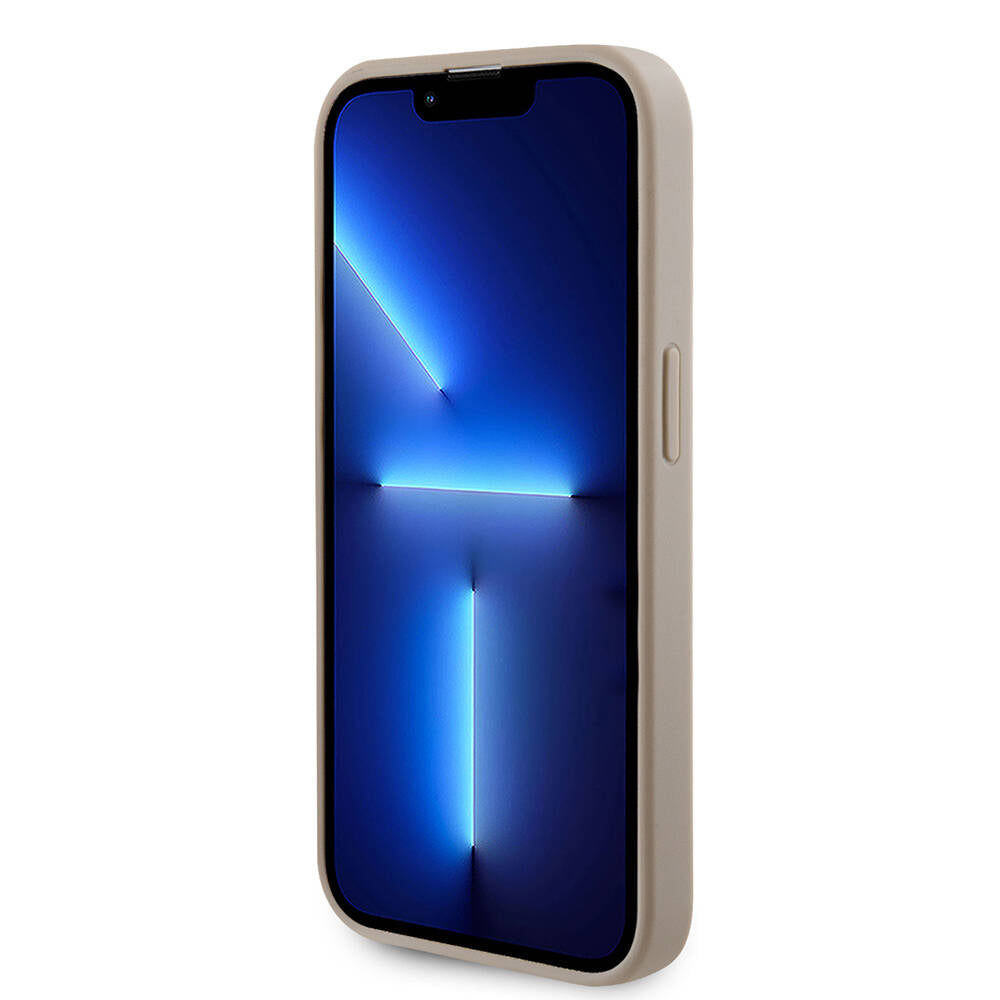 Apple iPhone 14 Pro Max Kılıf Guess Orjinal Lisanslı Deri 4G Metal Logo Strass Kapak Siyah