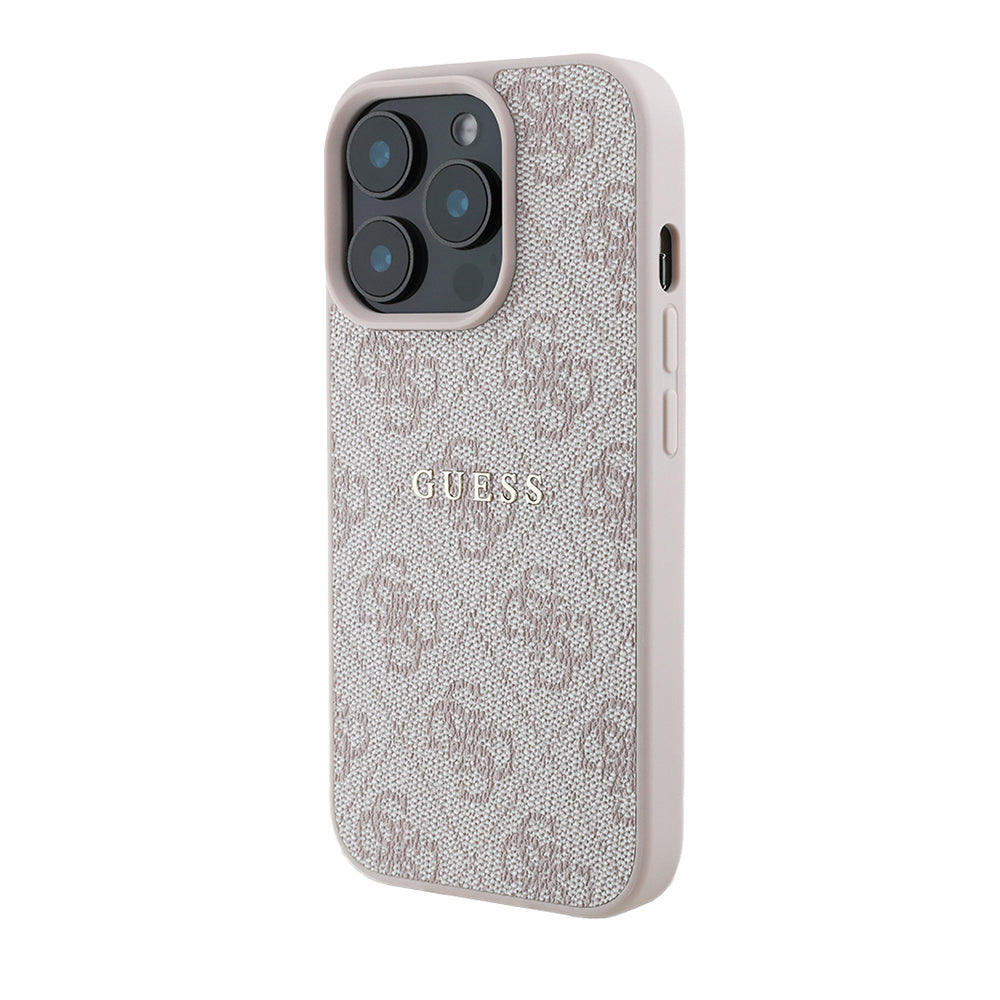 Apple iPhone 14 Pro Max Kılıf Guess Orjinal Lisanslı Magsafe Şarj Özellikli 4G Desen Yazı Logolu Kapak Kahverengi