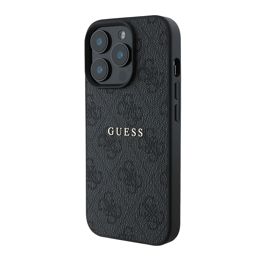 Apple iPhone 14 Pro Max Kılıf Guess Orjinal Lisanslı Magsafe Şarj Özellikli 4G Desen Yazı Logolu Kapak Kahverengi