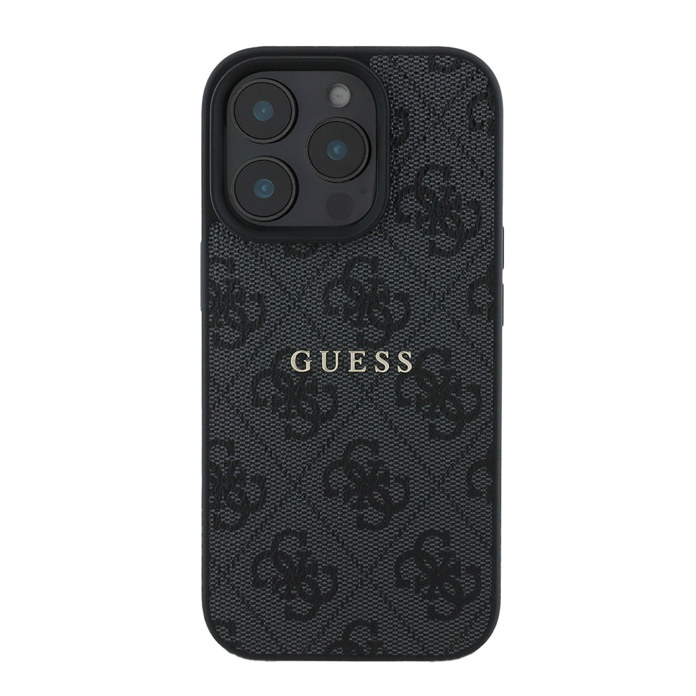Apple iPhone 14 Pro Max Kılıf Guess Orjinal Lisanslı Magsafe Şarj Özellikli 4G Desen Yazı Logolu Kapak Kahverengi