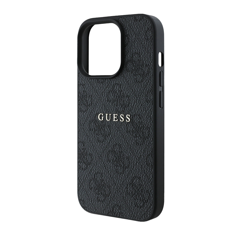 Apple iPhone 14 Pro Max Kılıf Guess Orjinal Lisanslı Magsafe Şarj Özellikli 4G Desen Yazı Logolu Kapak Kahverengi