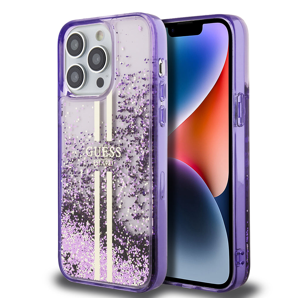Apple iPhone 14 Pro Max Kılıf Guess Orjinal Lisanslı Transparan Sıvılı
