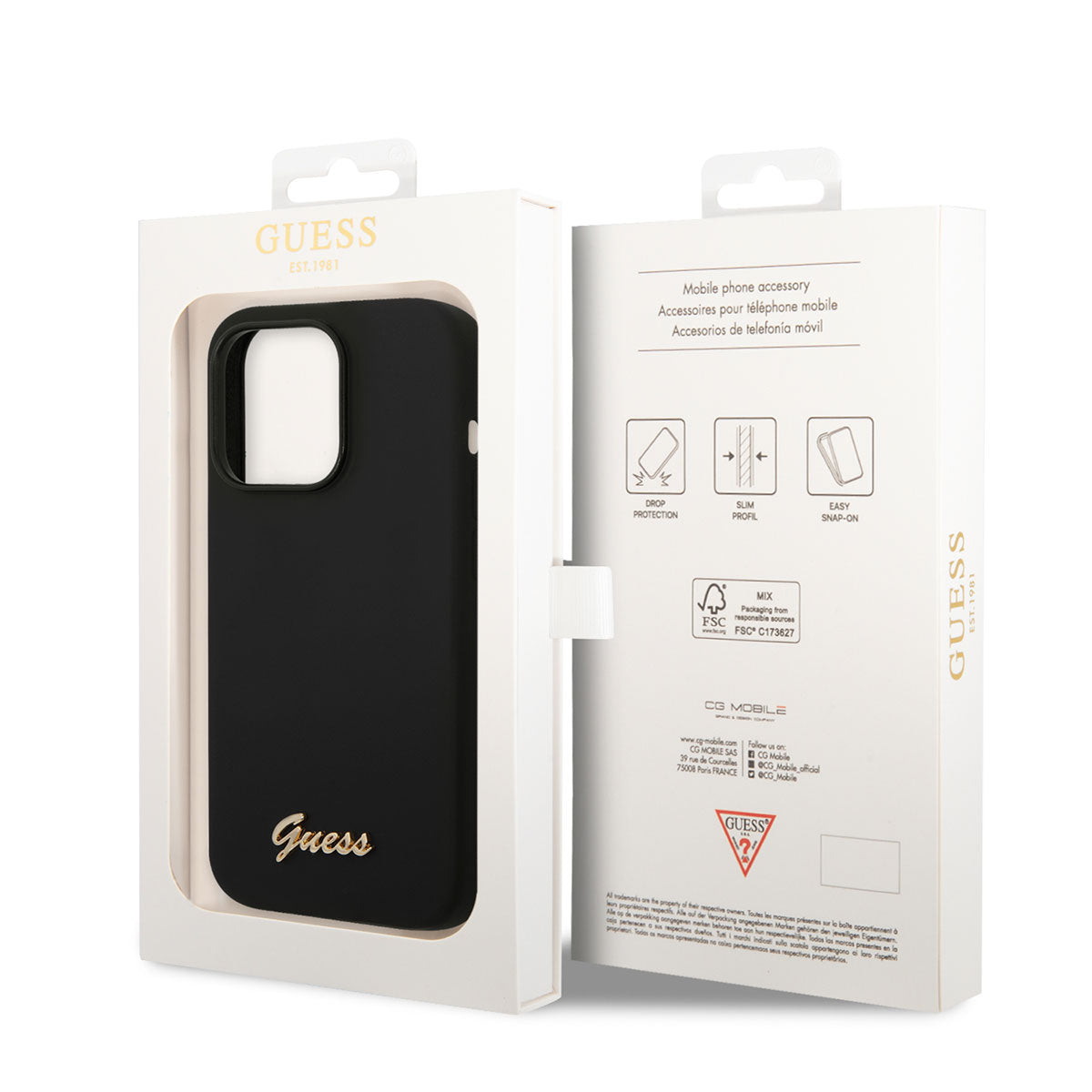 Apple iPhone 14 Pro Max Kılıf GUESS Silikon Kapak Siyah