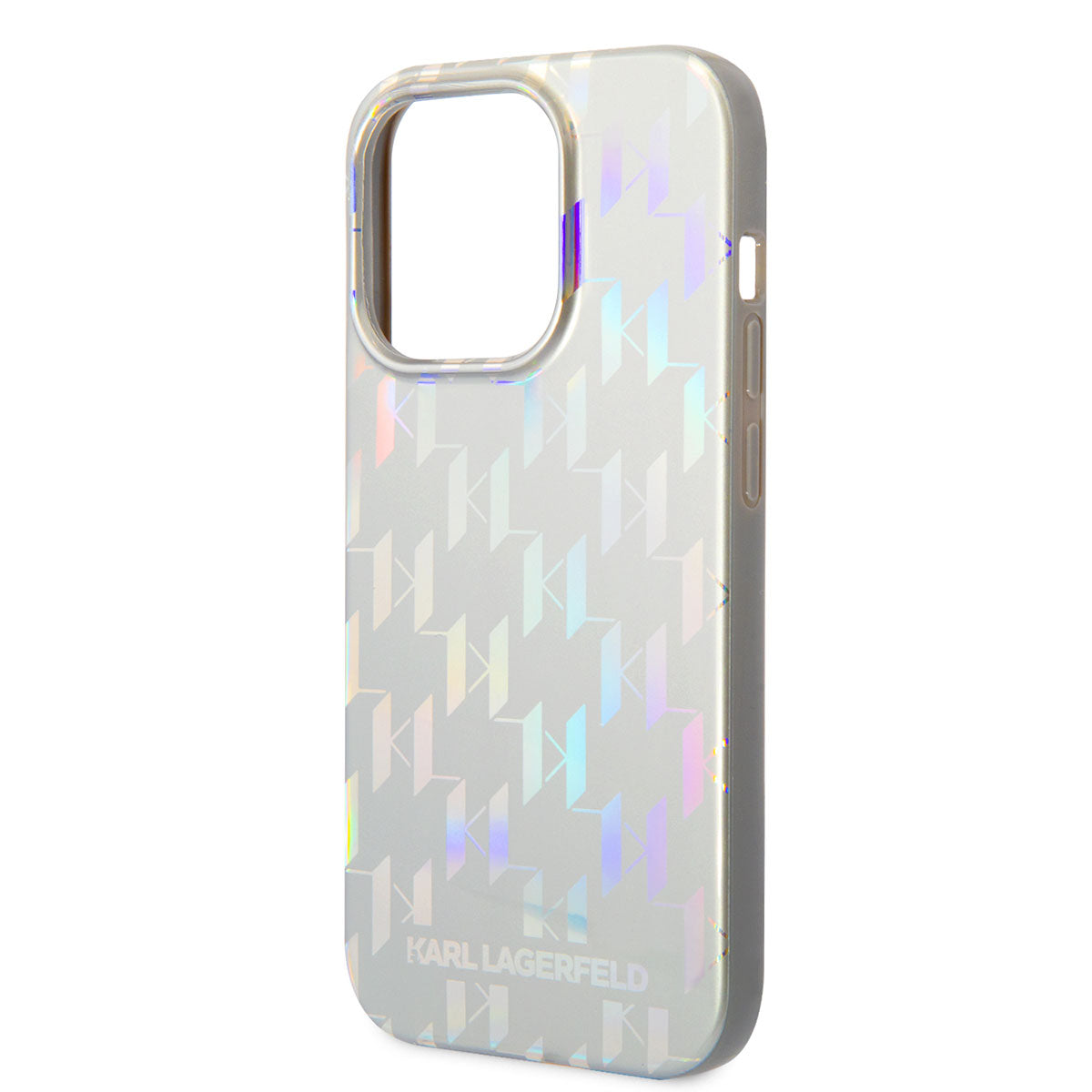 iPhone 14 Pro Max Kılıf Karl Lagerfeld Hologram Dizayn Kılıf Gümüş