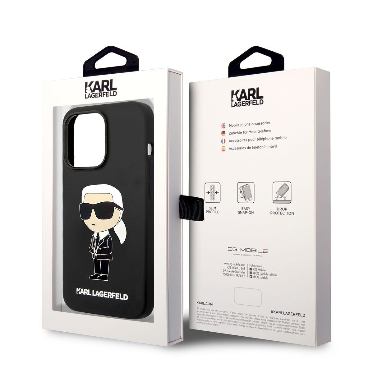 iPhone 14 Pro Max Kılıf Karl Lagerfeld Magsafe Şarj Özellikli Silikon Karl Dizayn Kılıf Siyah
