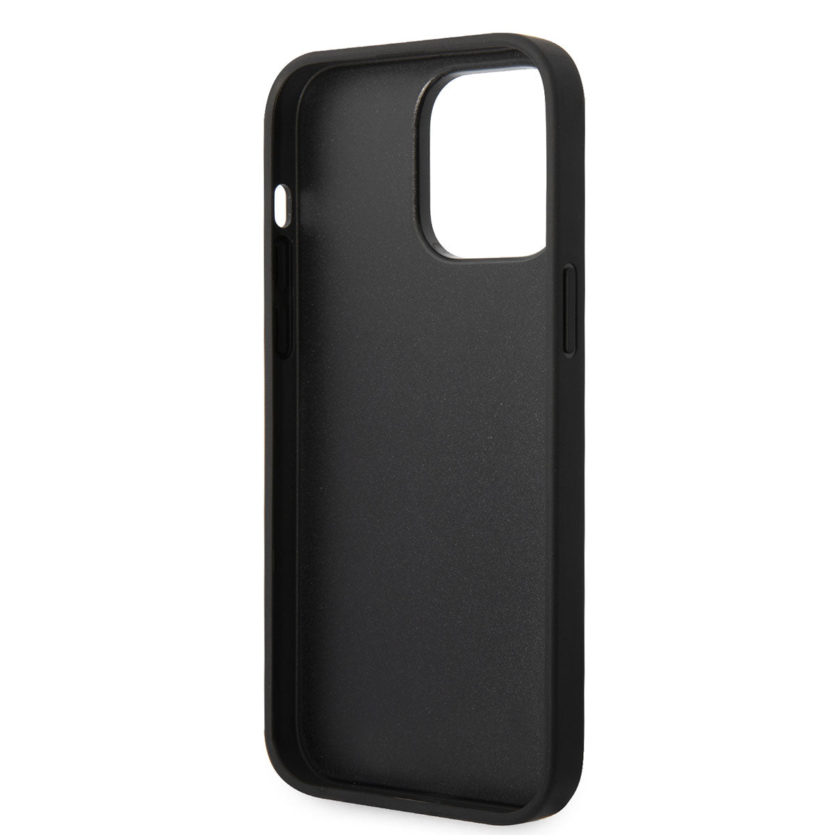 iPhone 14 Pro Max Kılıf Karl Lagerfeld PU Suni Deri Şerit Dizayn Kılıf Gri
