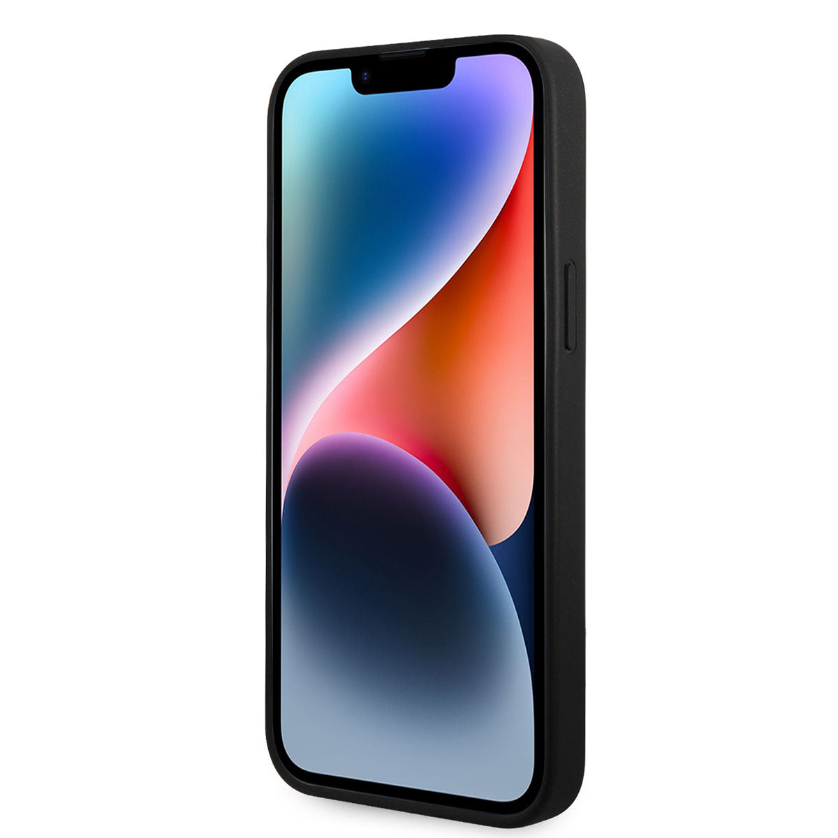 iPhone 14 Pro Max Kılıf Karl Lagerfeld PU Suni Deri Şerit Dizayn Kılıf Gri