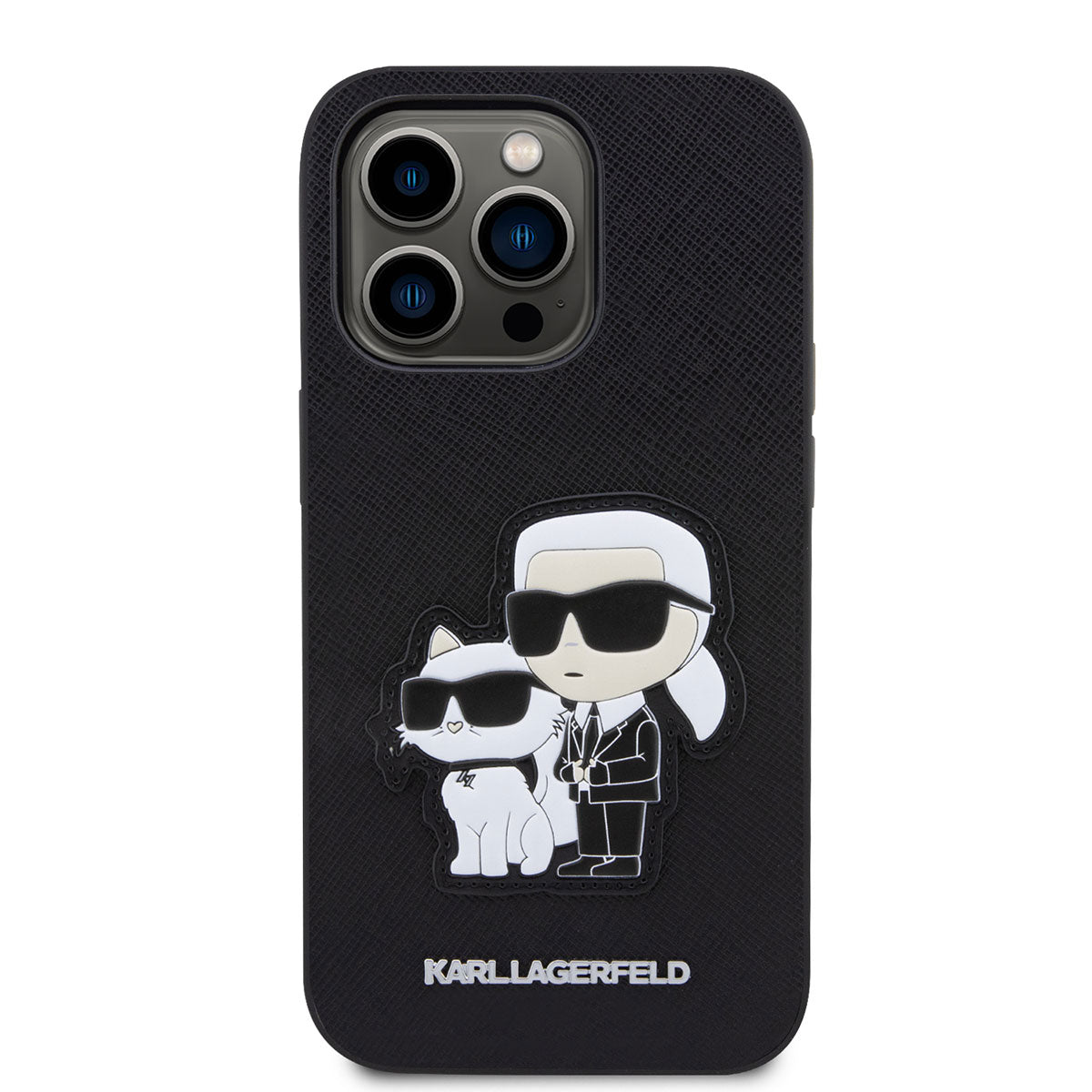 iPhone 14 Pro Max Kılıf Karl Lagerfeld Saffiano Deri K&C Dizayn Kılıf Siyah