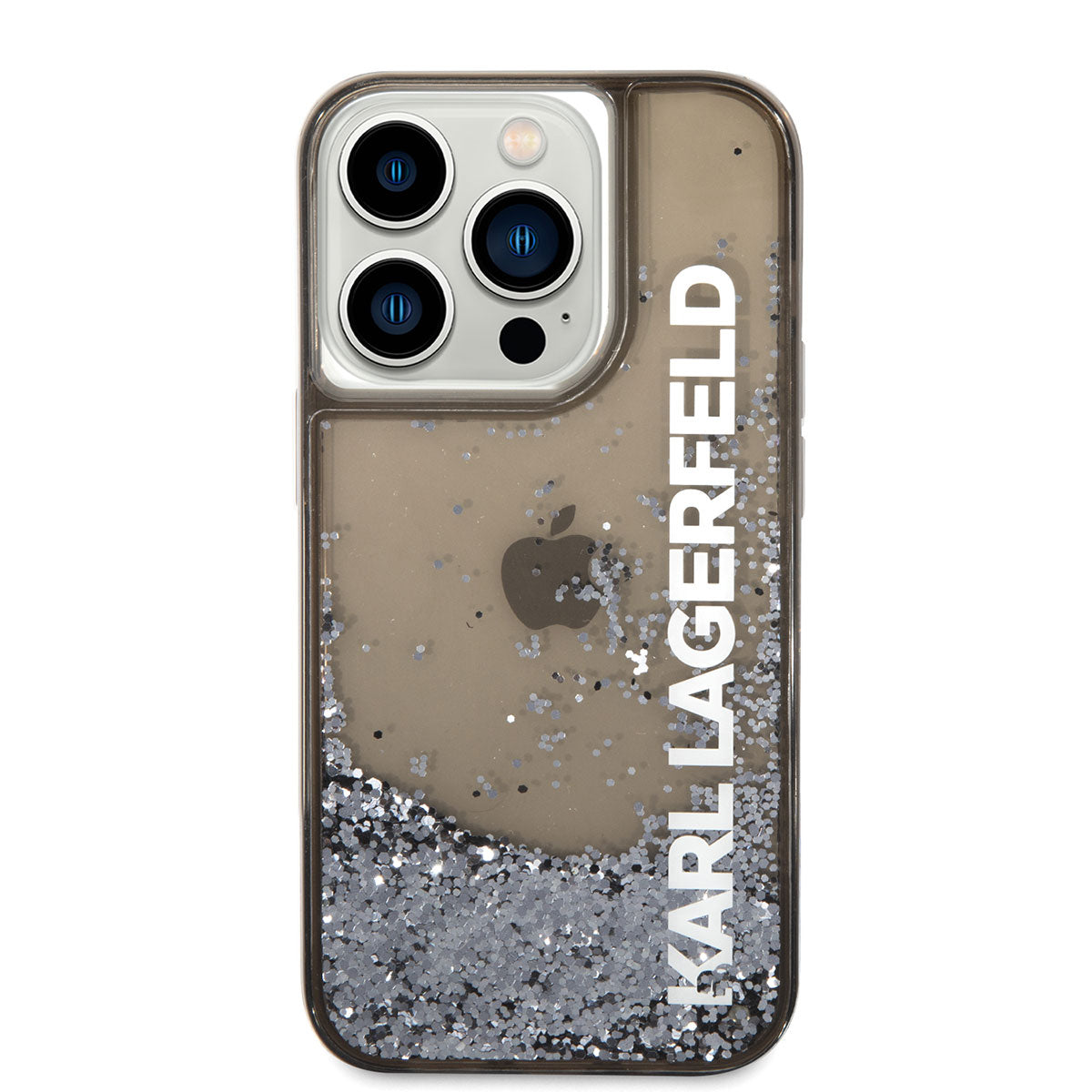 iPhone 14 Pro Max Kılıf Karl Lagerfeld Sıvılı Simli Elong Dizayn Kılıf Pembe