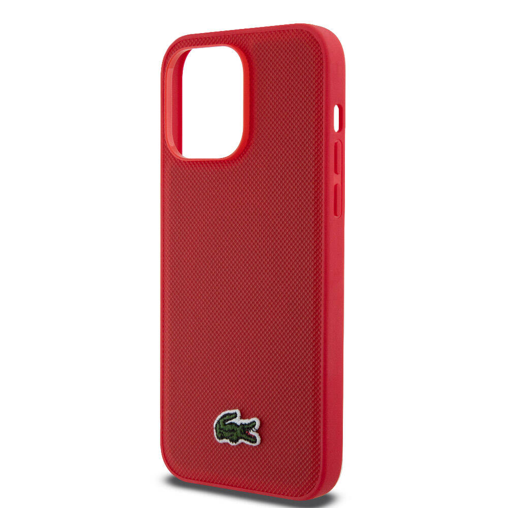 Apple iPhone 14 Pro Max Kılıf Lacoste Orjinal Lisanslı PU Pike Desenli Arka Yüzey İkonik Timsah Dokuma Logolu Kapak Lacivert