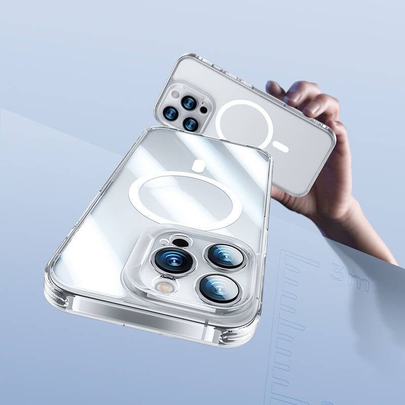 iPhone 14 Pro Max Kılıf Magsafe Şarj Özellikli Kamera Korumalı Benks Corning Glass Serisi Kılıf Renksiz