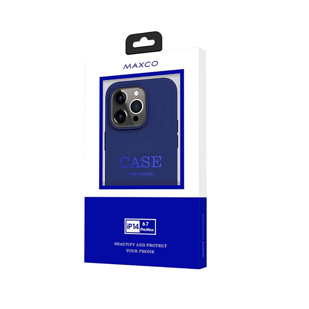 iPhone 14 Pro Max Kılıf Magsafe Şarj Özellikli Liquid Silikon Recci Mousse Serisi Kılıf Mavi