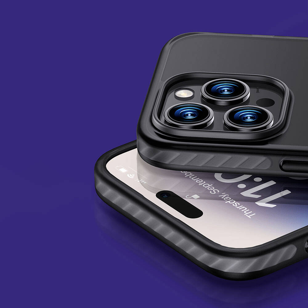 iPhone 14 Pro Max Kılıf Magsafe Şarj Özellikli Mat Arka Yüzey Benks Drop Resistance Kılıf Mavi