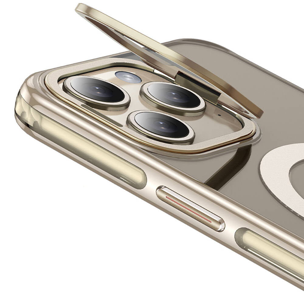 iPhone 14 Pro Max Kılıf Magsafe Şarj Özellikli Wlons Standlı Efsane Kılıf Siyah