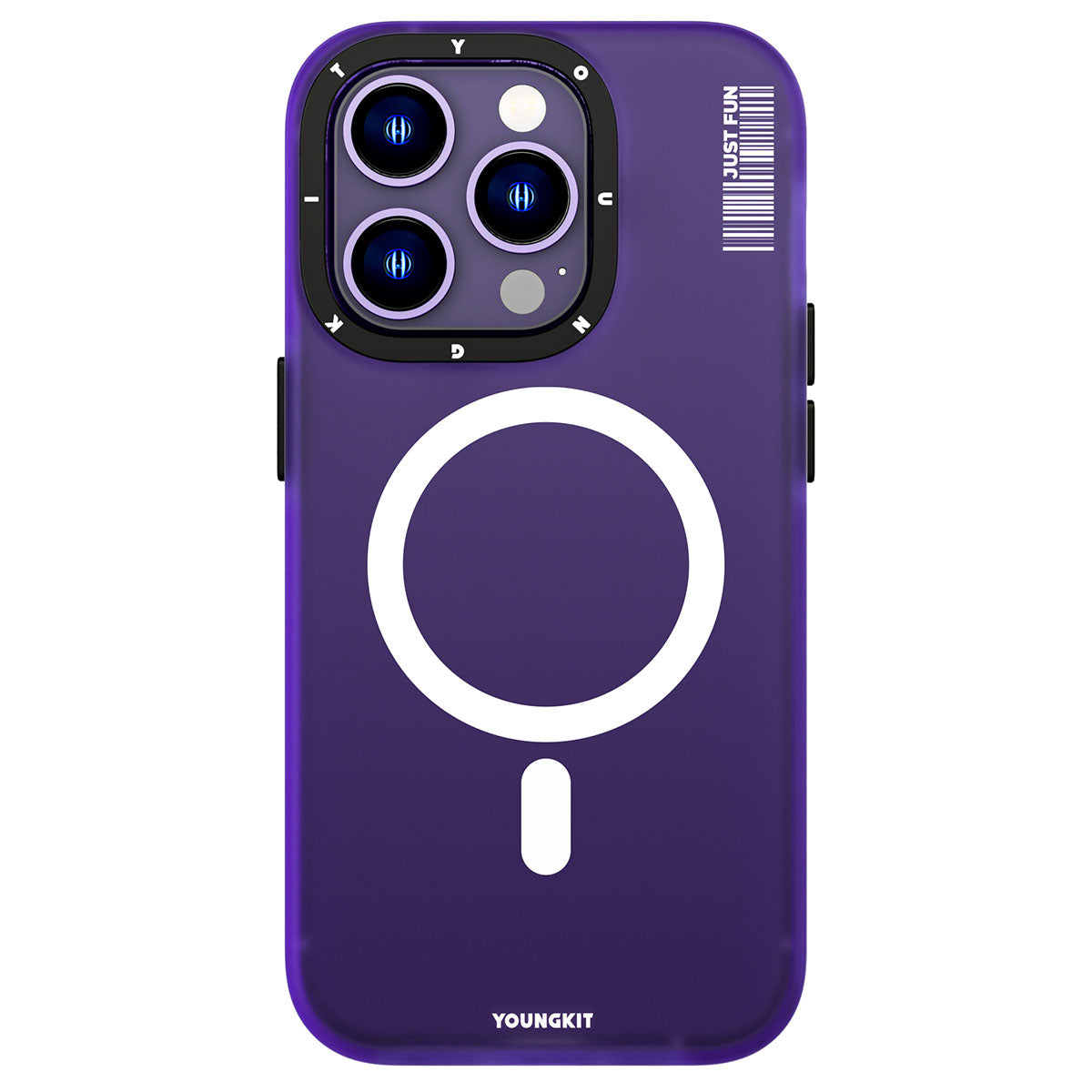iPhone 14 Pro Max Kılıf Magsafe Şarj Özellikli Youngkit Colored Sand Serisi Kılıf Mor