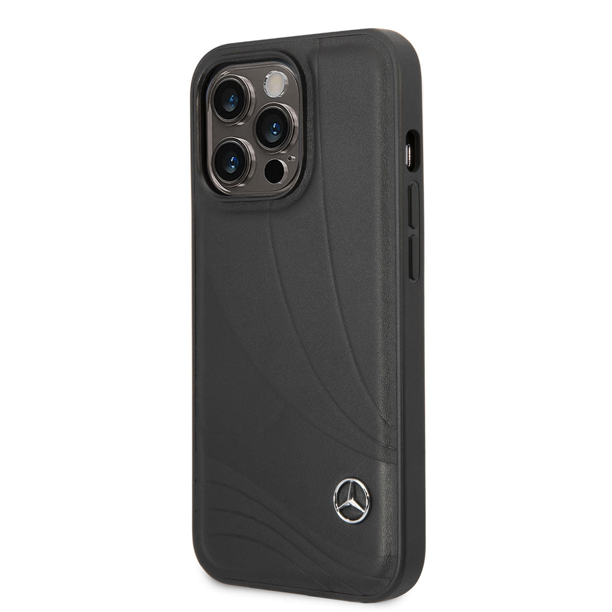 iPhone 14 Pro Max Kılıf Mercedes Benz Hakiki Deri Yeni Dalga III Dizayn Kılıf Siyah