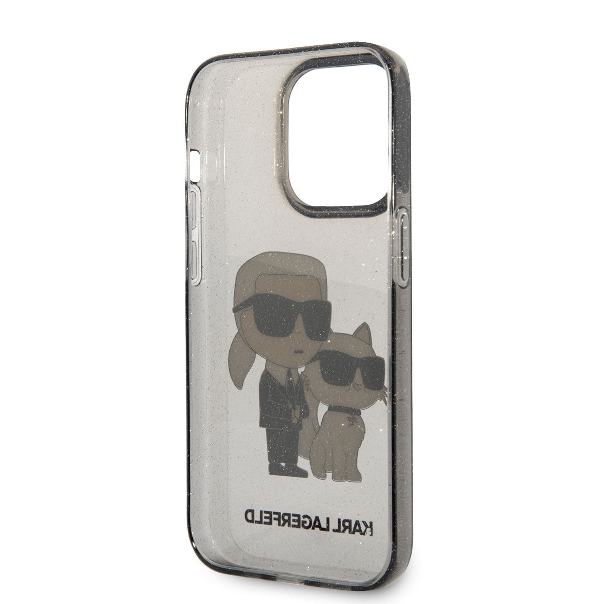 iPhone 14 Pro Max Kılıf Karl Lagerfeld Transparan Simli K&C Dizayn Kılıf Renksiz