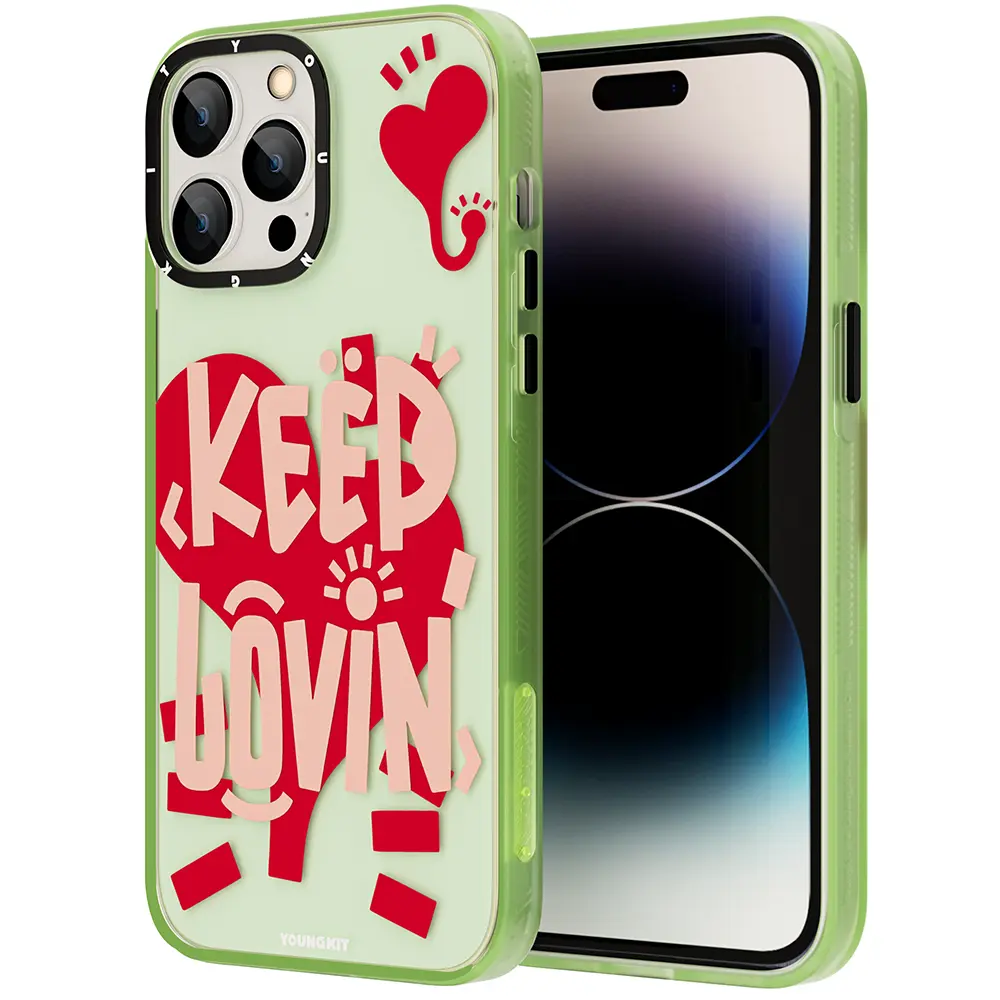 Youngkit Happy Mood Serisi iPhone Açık Yeşil Kapak - enzaksesuar