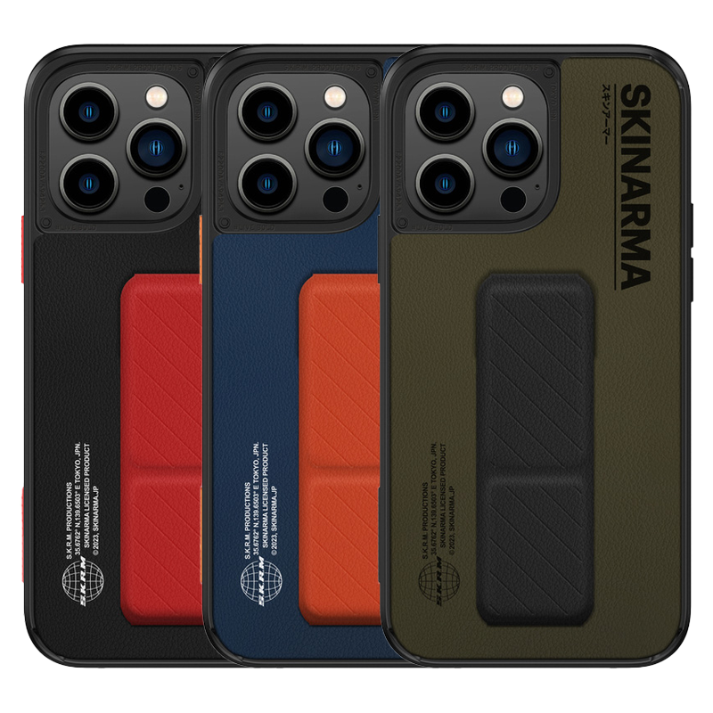 iPhone 14 Pro Max Kılıf SkinArma Standlı Deri Görünümlü Gyo Kılıf Siyah