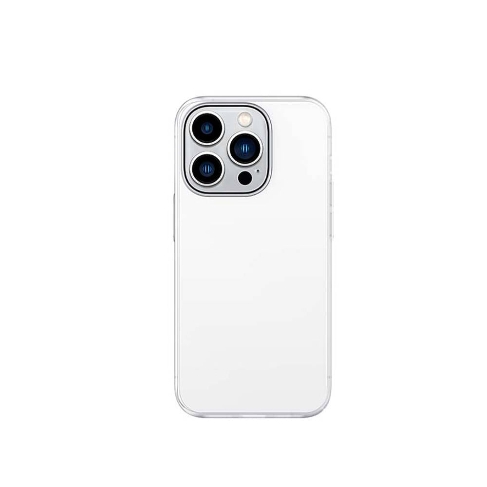 iPhone 14 Pro Max Kılıf Ultra İnce Mat PC Arka Yüzey Recci Elite Serisi Kılıf Beyaz
