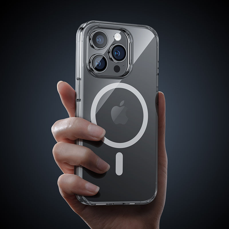 iPhone 14 Pro Max Kılıf Wireless Şarj Destekli Benks Yeni Magnetik Crystal PC Kılıf Renksiz
