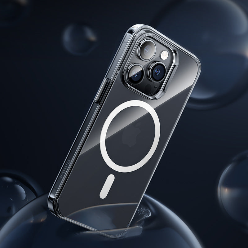 iPhone 14 Pro Max Kılıf Wireless Şarj Destekli Benks Yeni Magnetik Crystal PC Kılıf Renksiz