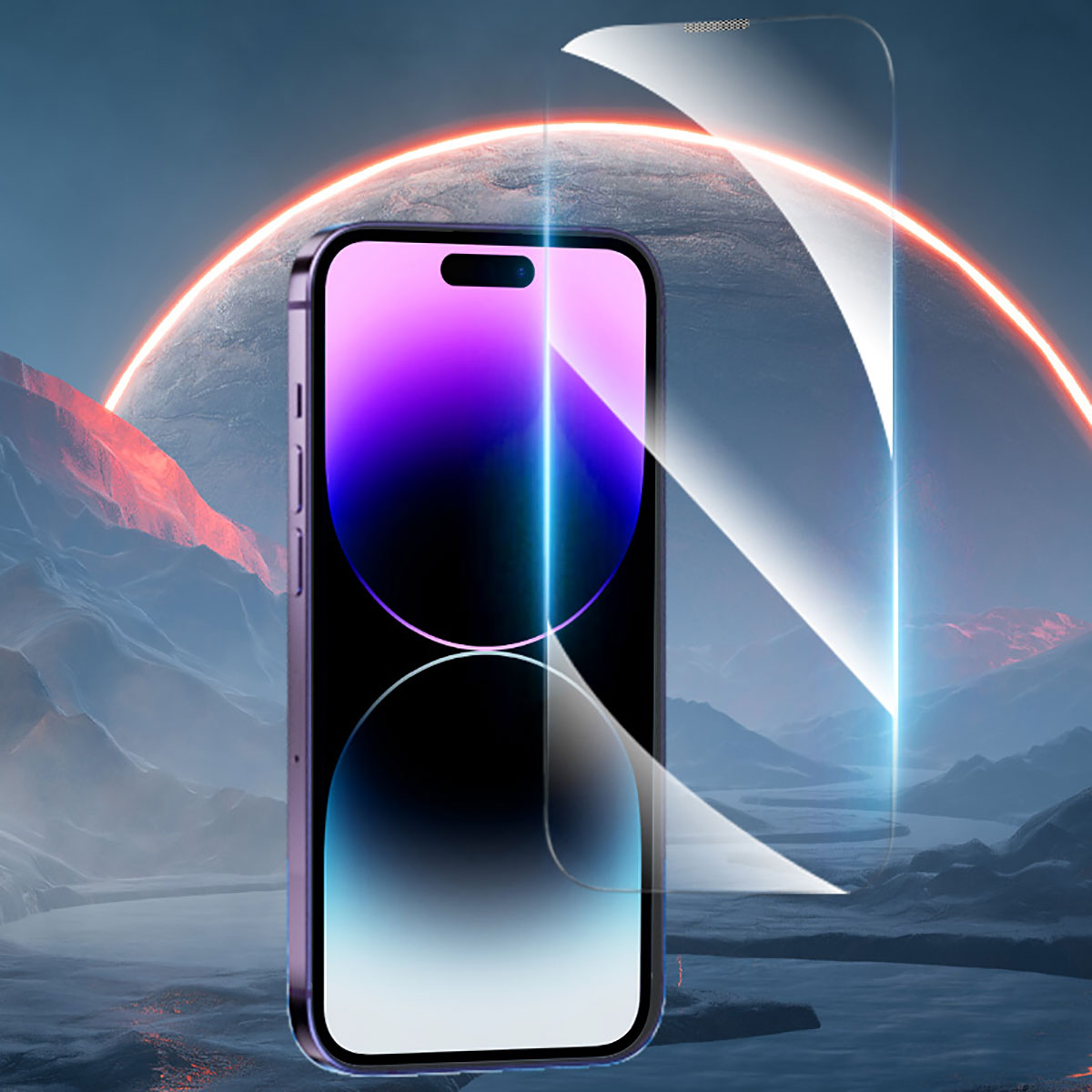 iPhone 14 Pro Max Youngkit Antistatik Ve Antidust Kolay Uygulama Aparatlı Cam Ekran Koruyucu Renksiz