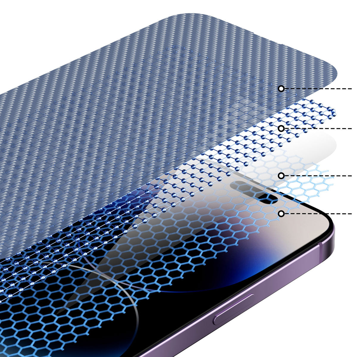 iPhone 14 Pro Max Youngkit Antistatik Ve Antidust Kolay Uygulama Aparatlı Cam Ekran Koruyucu Renksiz