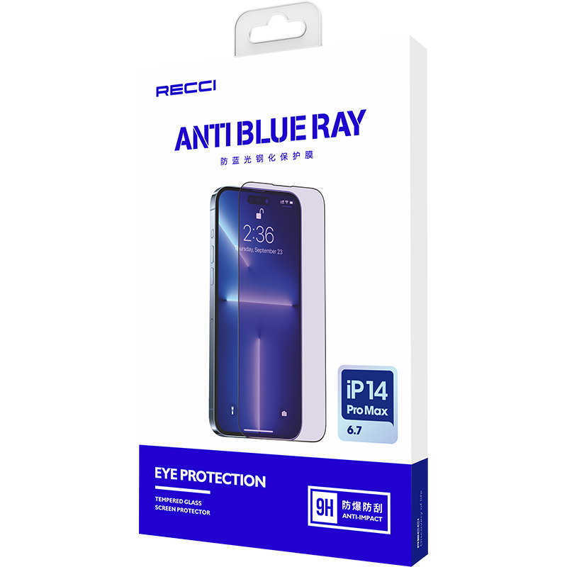 iPhone 14 Pro Recci Anti-Blue Light Cam Ekran Koruyucu Renksiz
