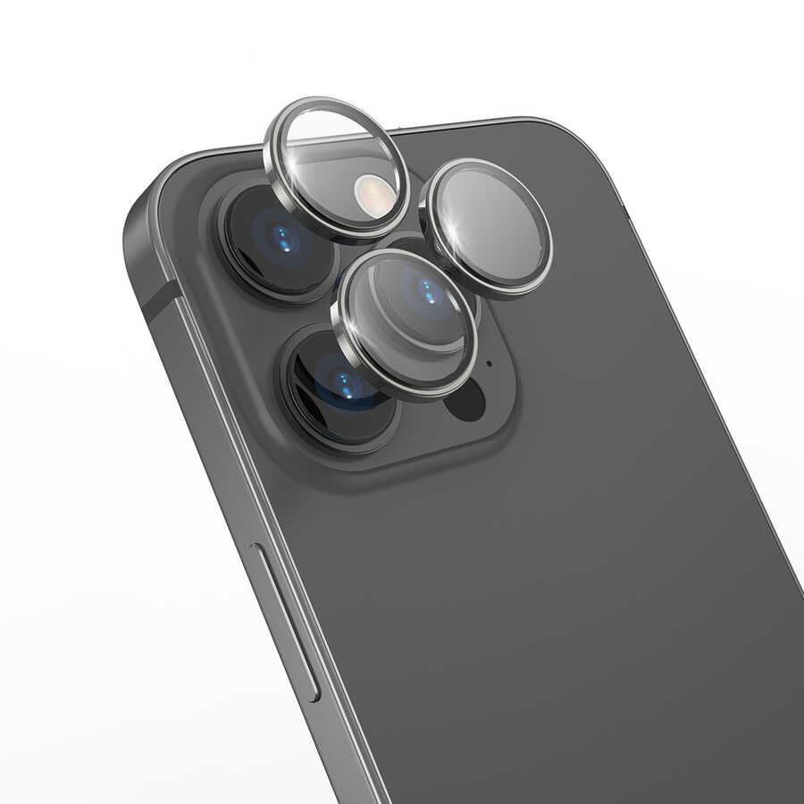 iPhone 14 Pro Wiwu Lens Guard Metal Kamera Lens Koruyucu Siyah