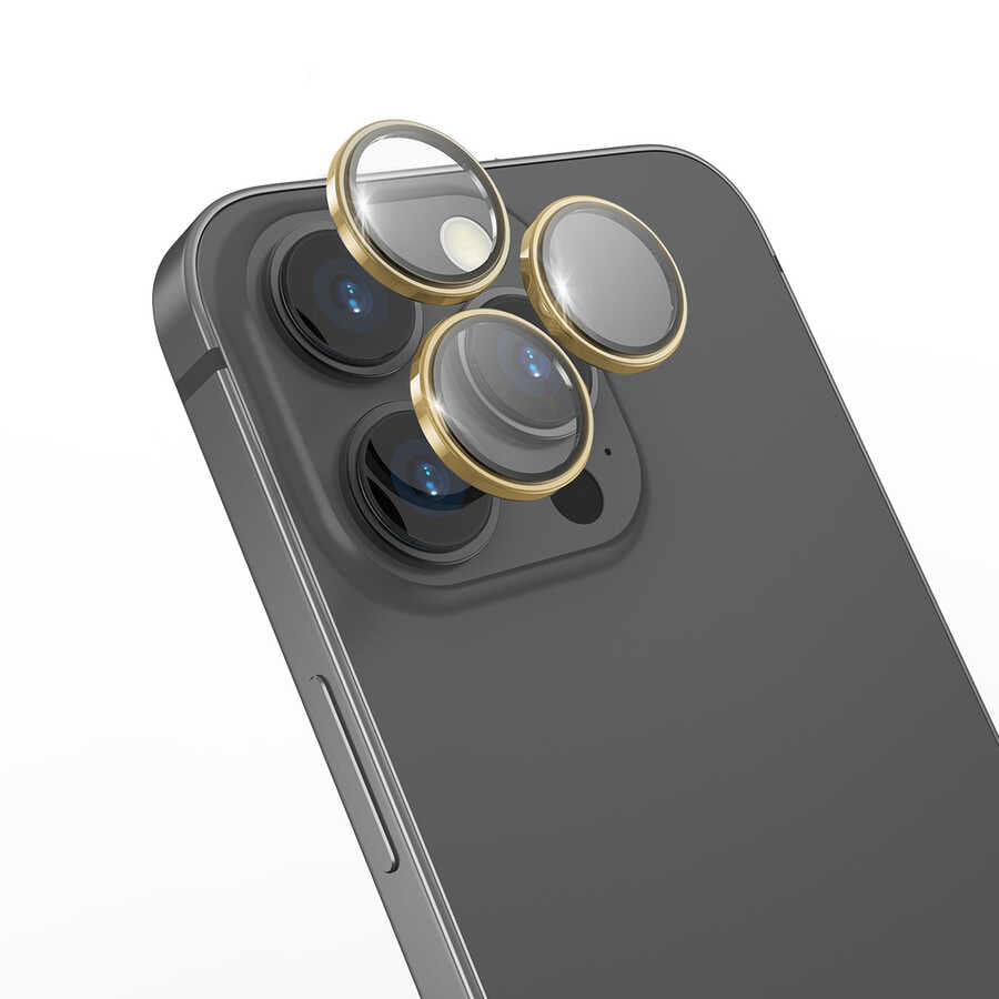 iPhone 14 Pro Wiwu Lens Guard Metal Kamera Lens Koruyucu Gold