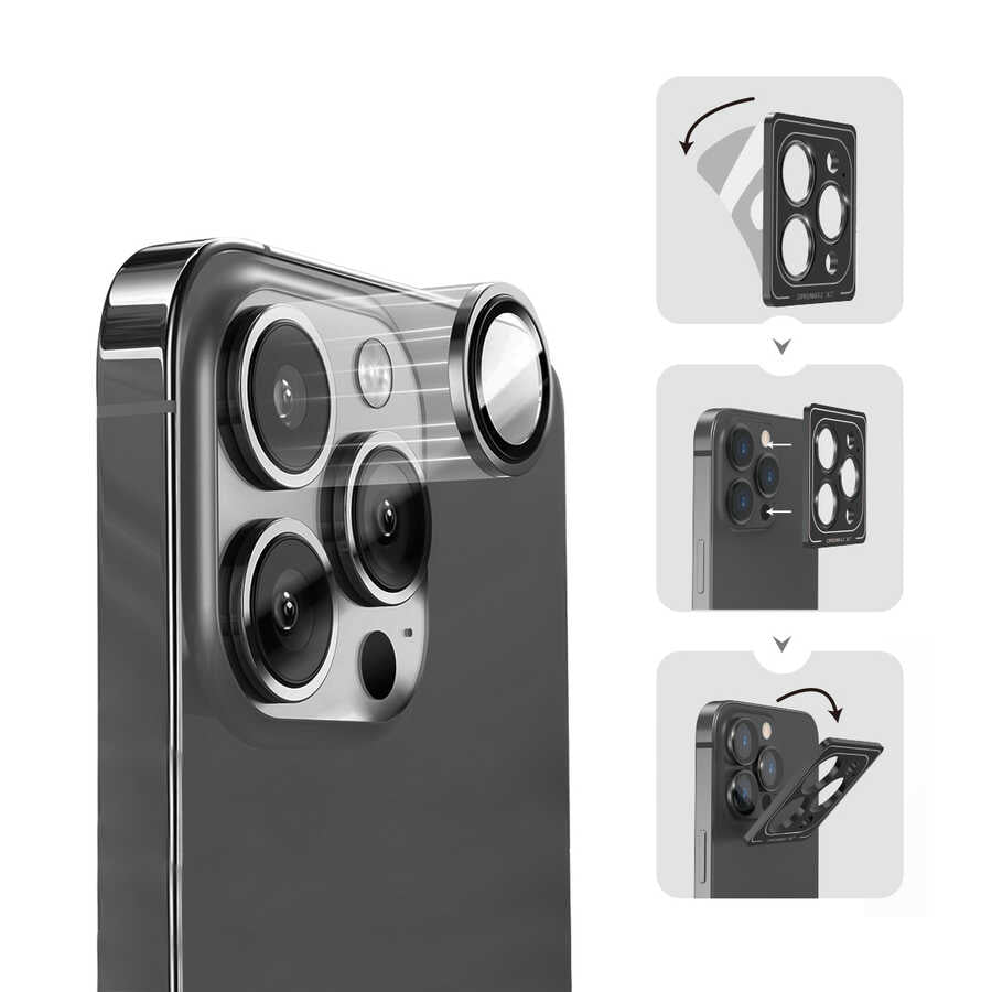iPhone 14 Wiwu Lens Guard Metal Kamera Lens Koruyucu Kırmızı